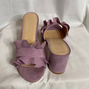 Metaphor Faux Suede Mules